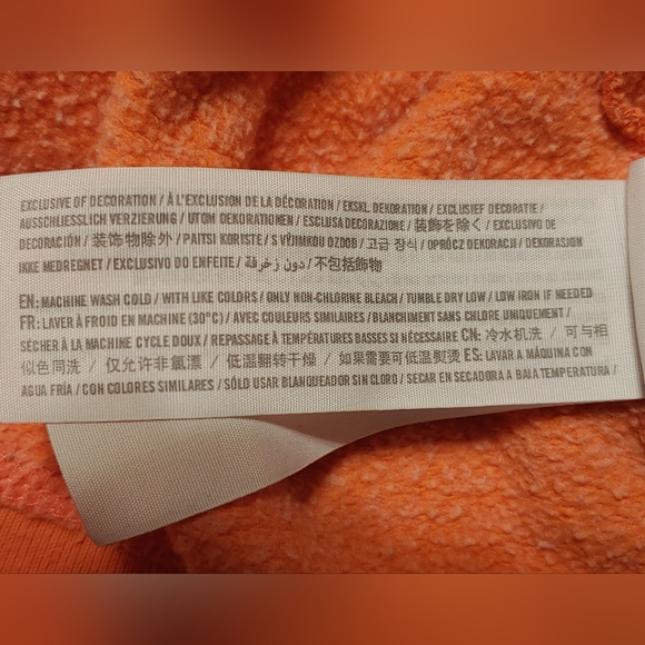 Hollister Sweatshirt Hoodie, Orange with Blue Letters, Size Large - Picture 10 of 10